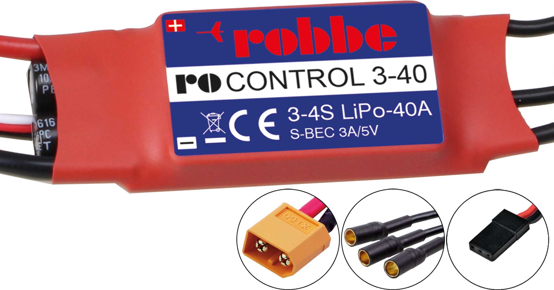 Robbe Modellsport RO-CONTROL 3-40 3-4S -40(55)A BRUSHLESS CONTROLLER 3A/5V S-BEC