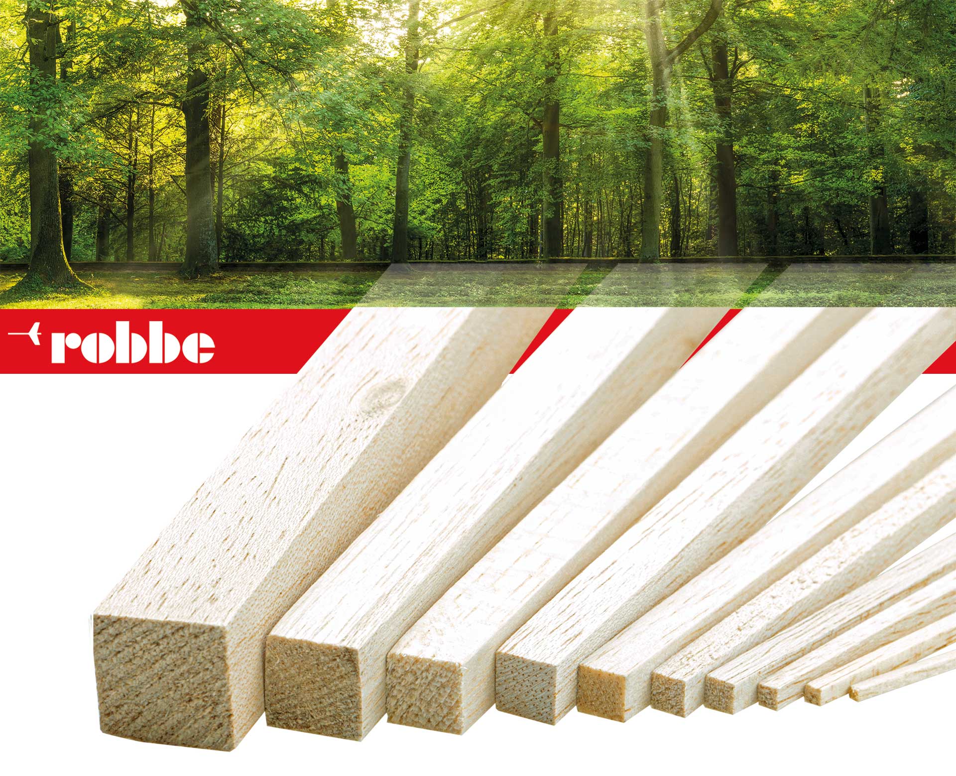 Robbe Modellsport Balsa-Vierkantleiste 6x6x1000mm