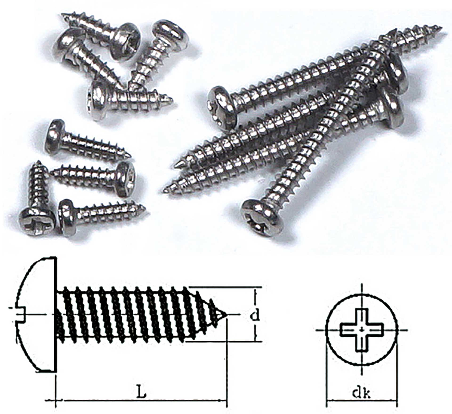 Robbe Modellsport Sheet metal screws cross recess 2.0x10mm 30pcs. stainless steel