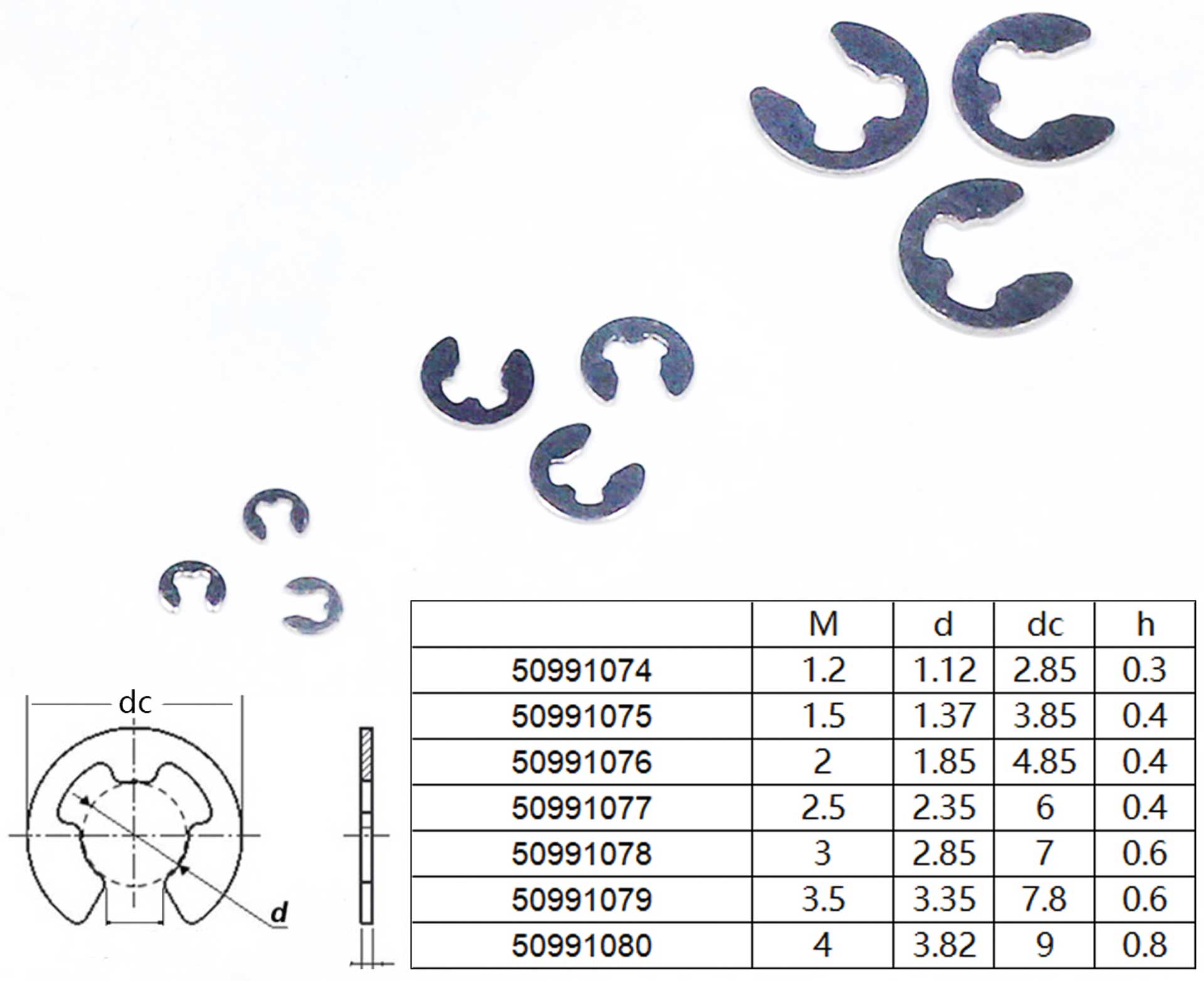 Robbe Modellsport Shaft retaining rings 1.5mm 30pcs. Stainless steel