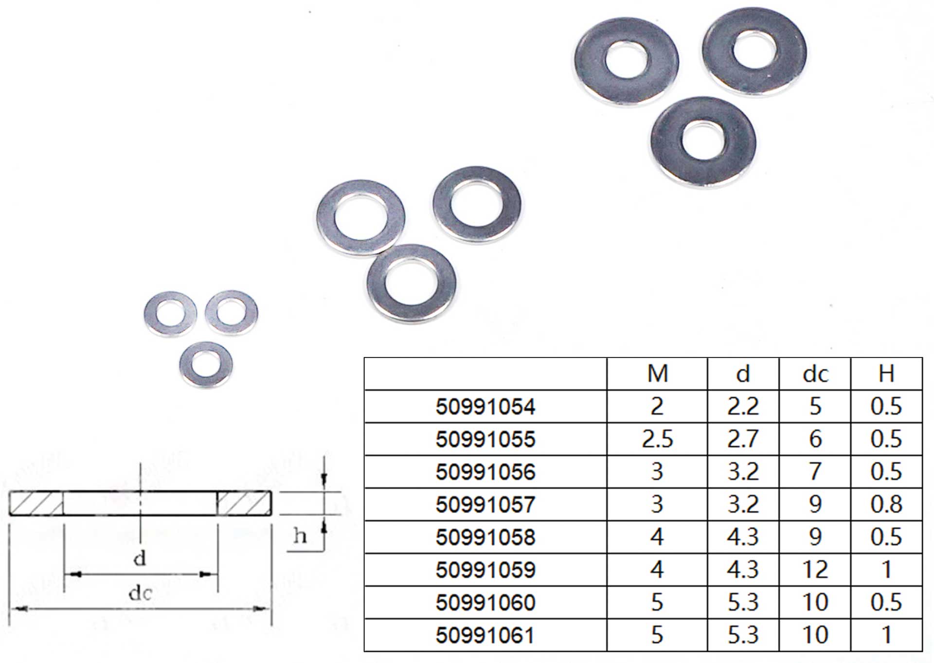 Robbe Modellsport Washers M5 (5.0x10x0.5mm) 30pcs stainless steel