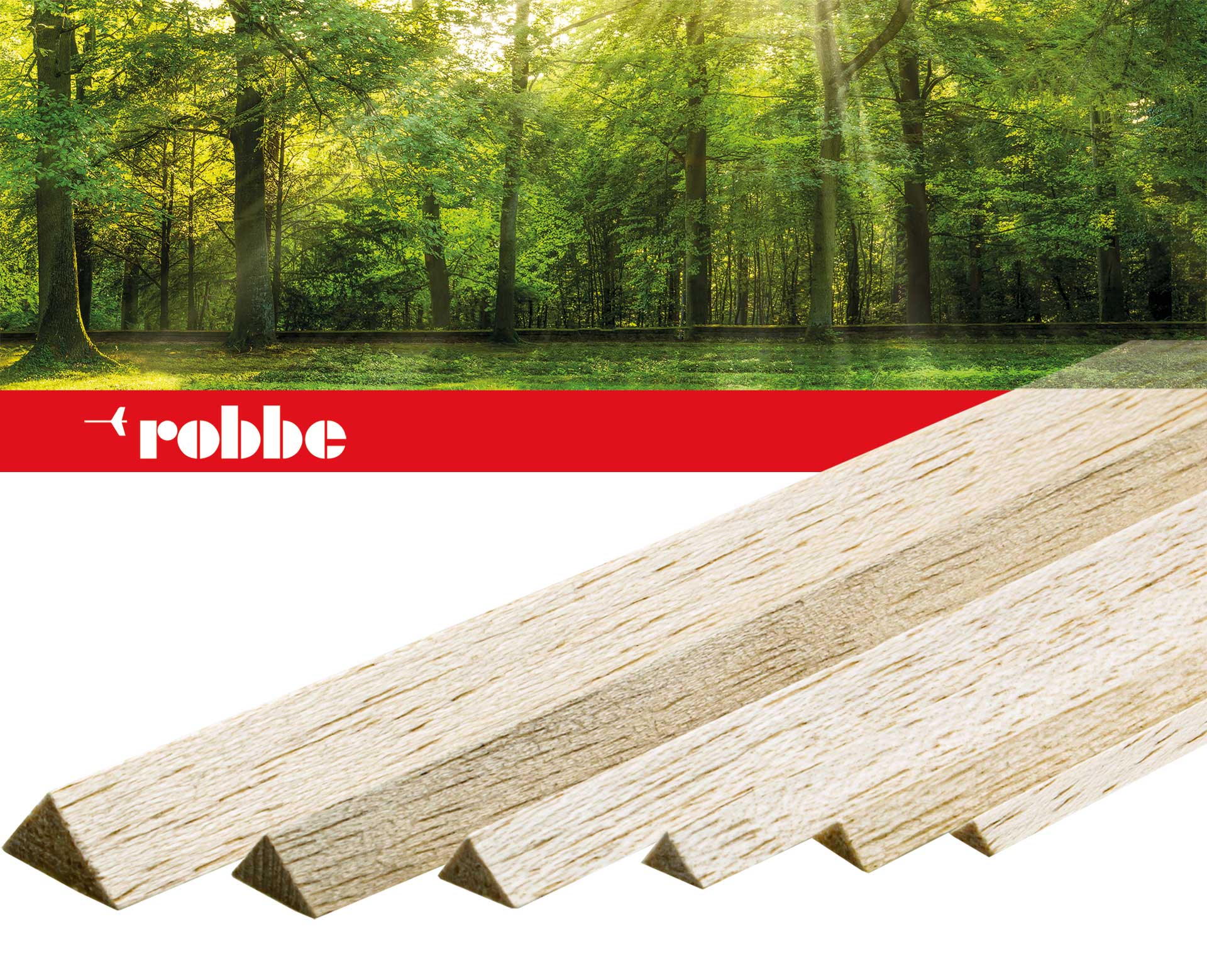Robbe Modellsport Balsa triangular strip 8x8x1000mm