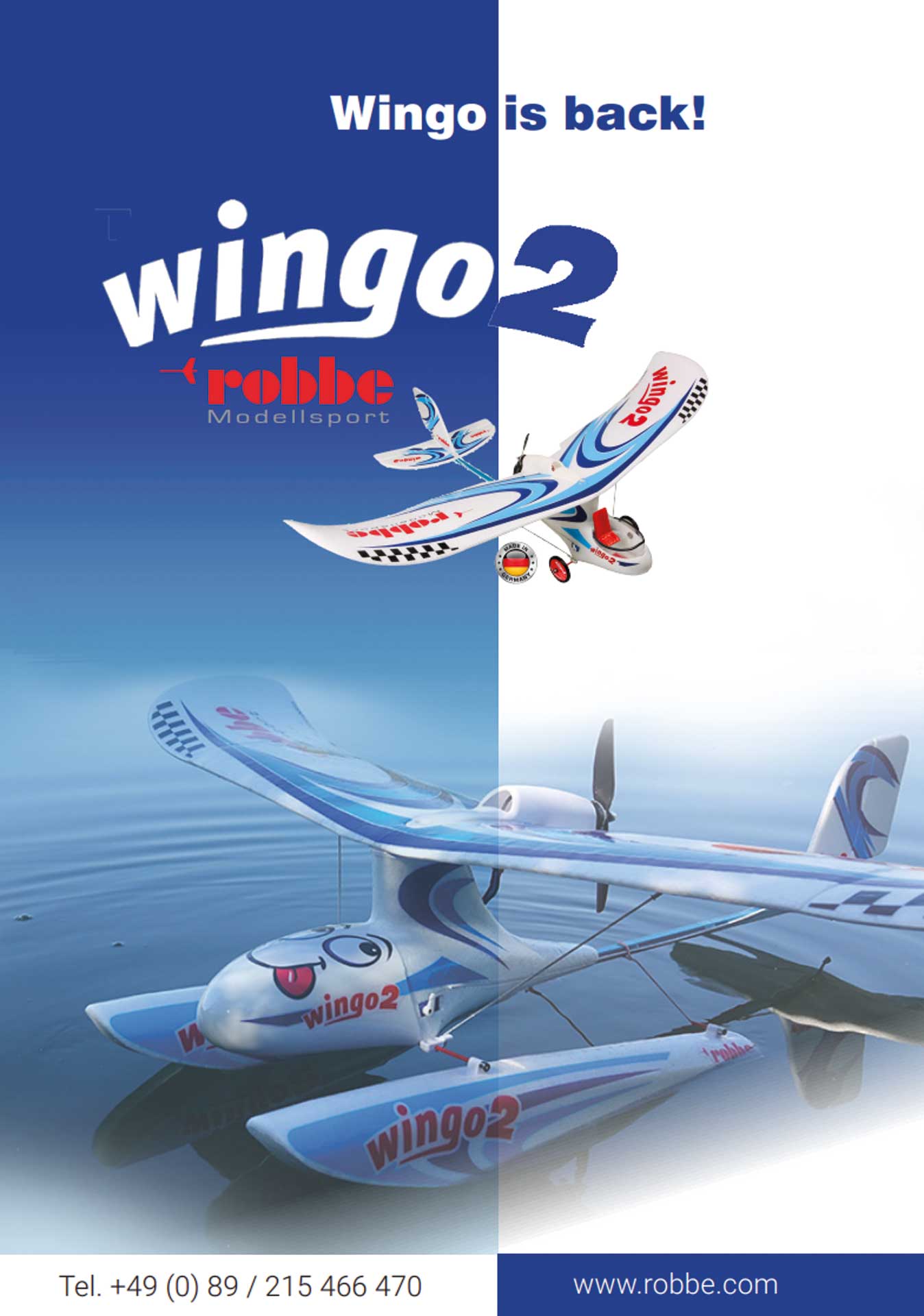 Robbe Modellsport Flyer Prospekt Robbe Wingo A3 gefaltet Deutsch