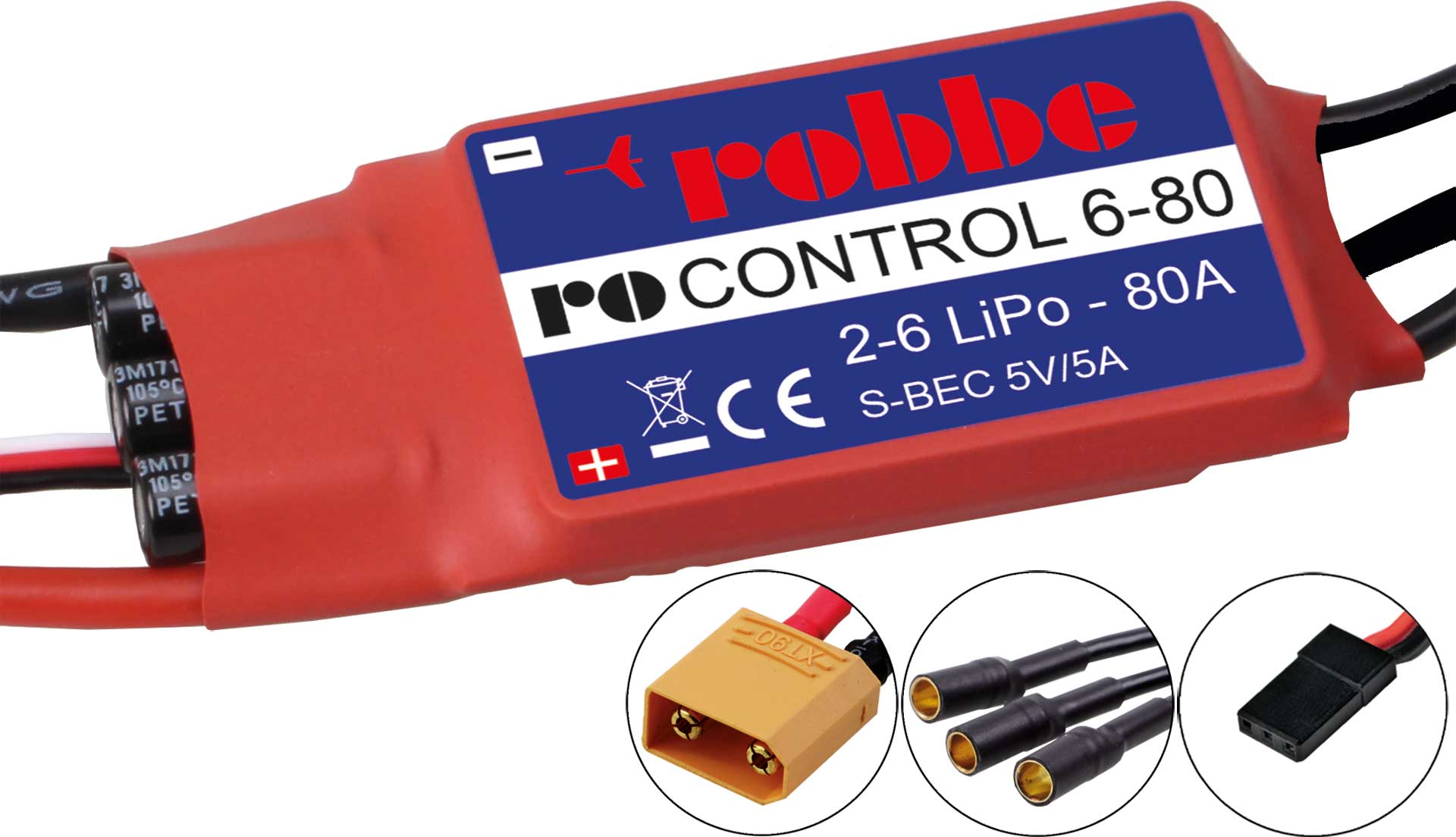 Robbe Modellsport RO-CONTROL 6-80 2-6S -80(100A) 5V/5A SWITCH BEC Regler
