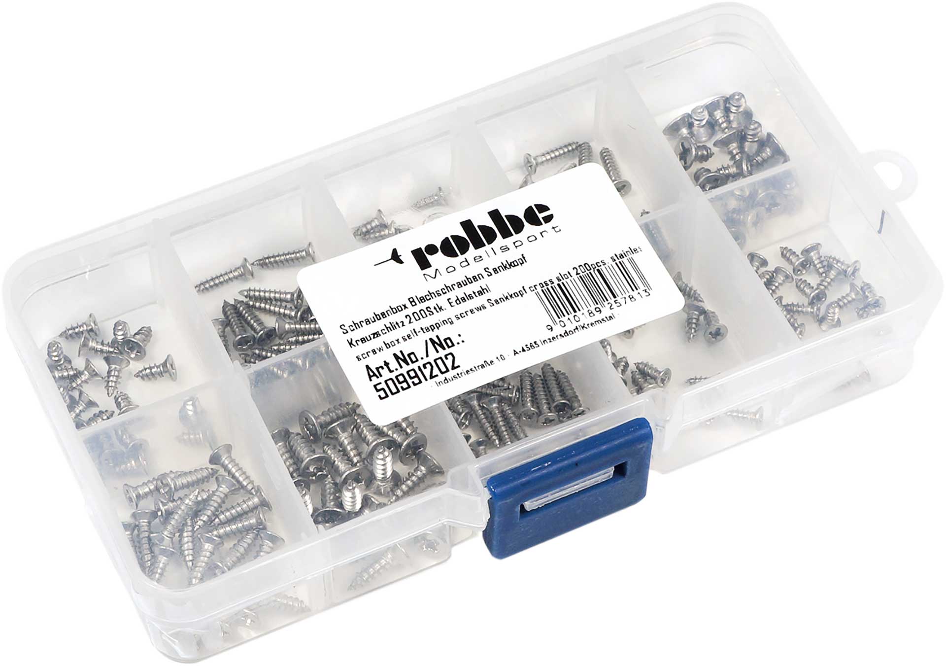 Robbe Modellsport Screw box Tapping screws countersunk head Cross recess 200pcs. stainless steel